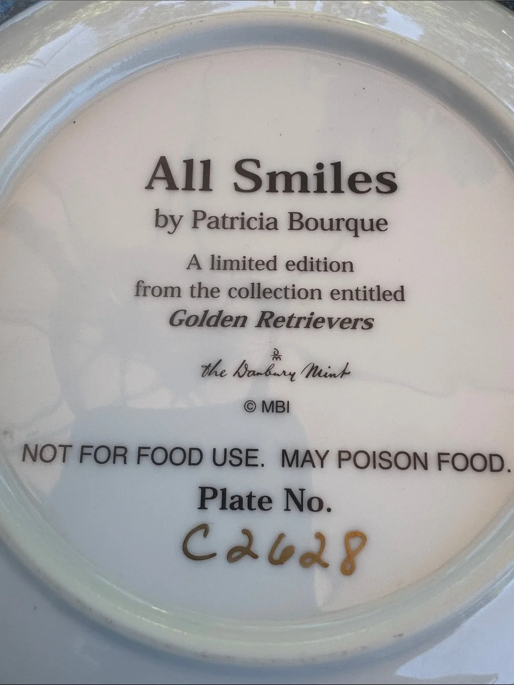 Danbury Mint Golden Retriever Decorative Plate - Orange, Brown